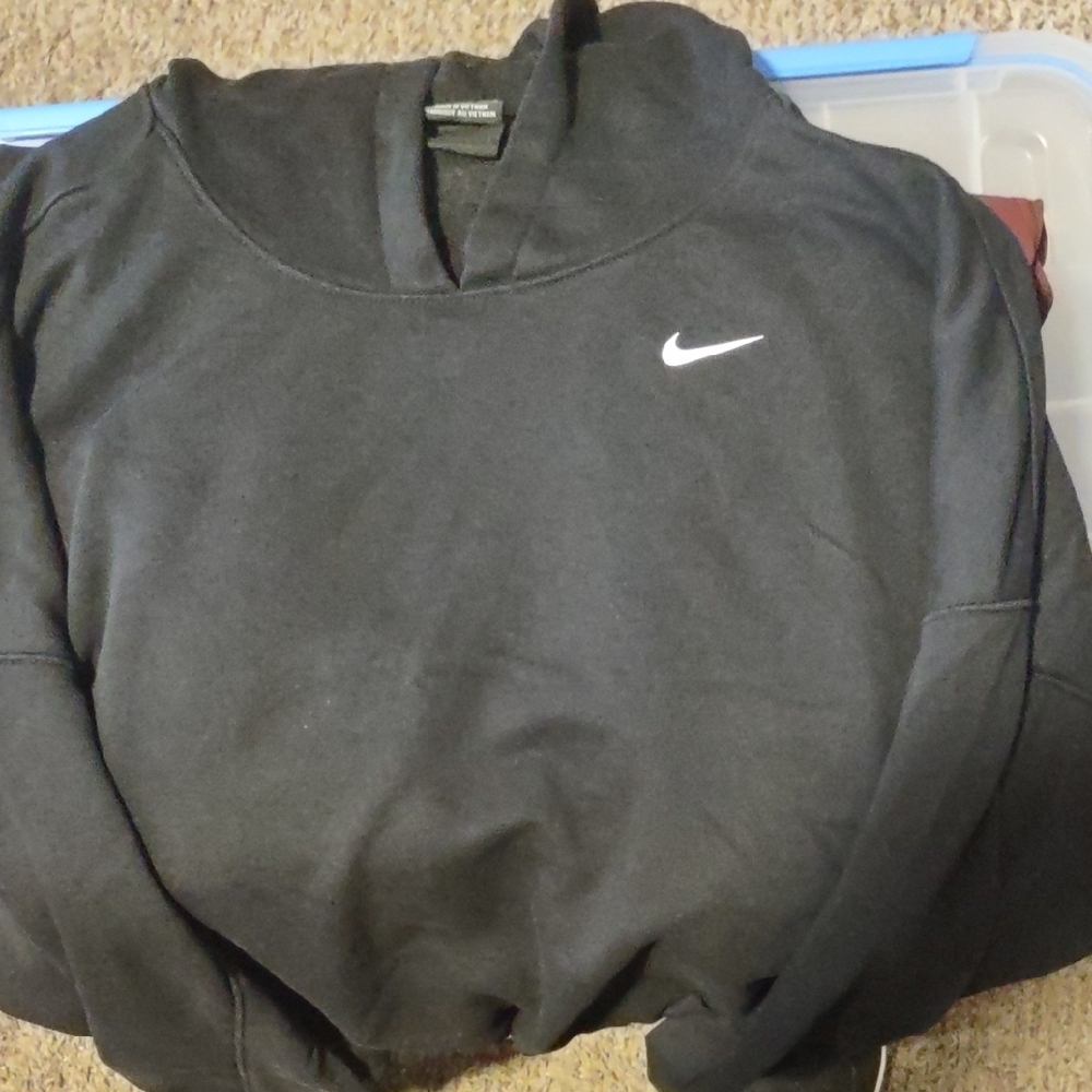 Nike Black Crewneck Sweater with Classic Swoosh